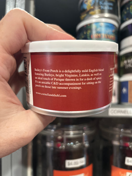 Pipe Tobacco - Tin - C&D Bailey's Front Porch 2oz