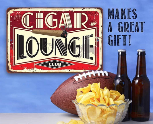 Metal Sign - Cigar Lounge 8x12