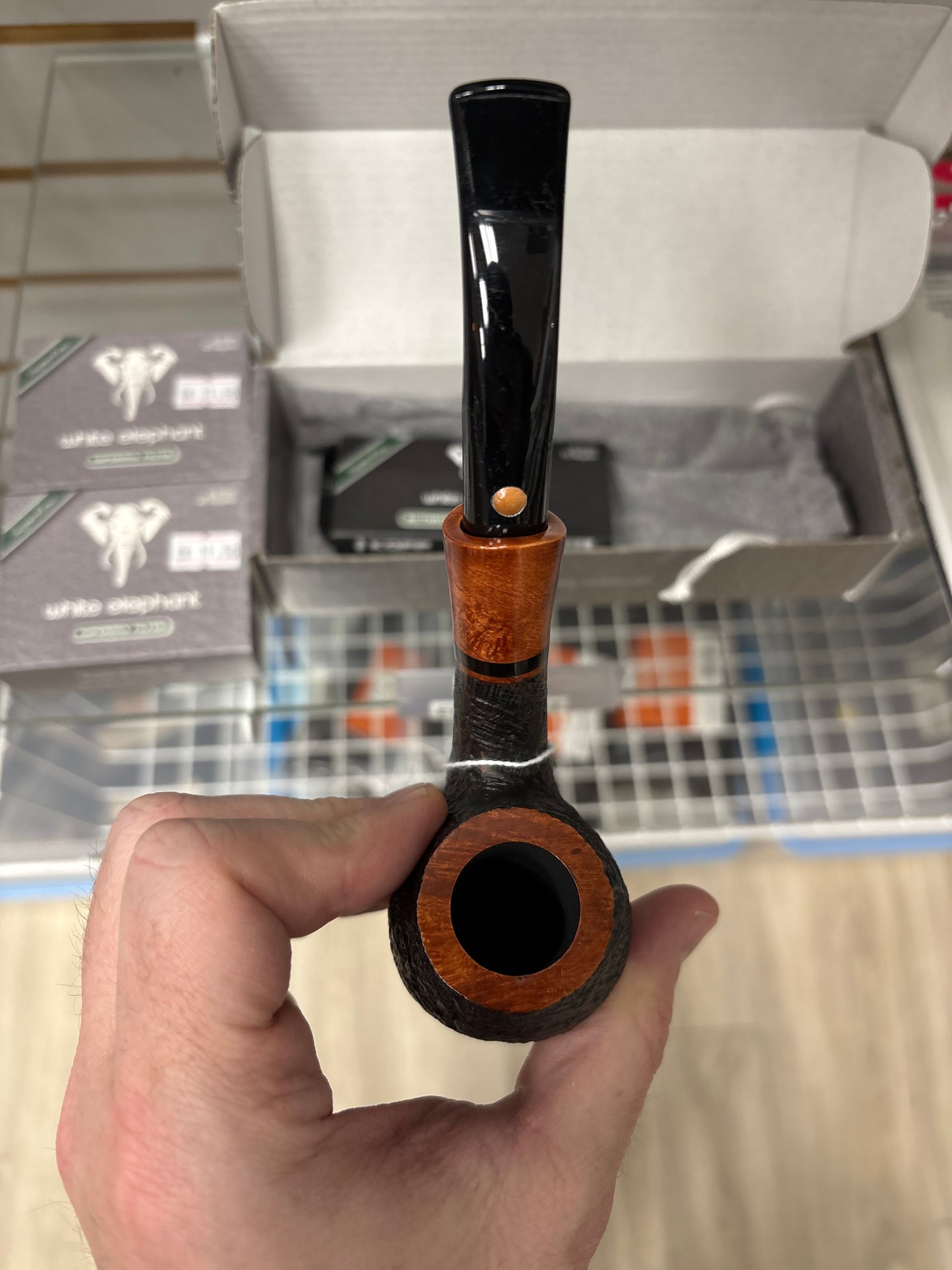 Pipe - White Elephant Serengeti Sandblasted Bent Apple (9mm)