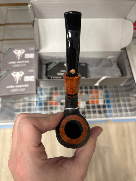 Pipe - White Elephant Serengeti Sandblasted Bent Apple (9mm)