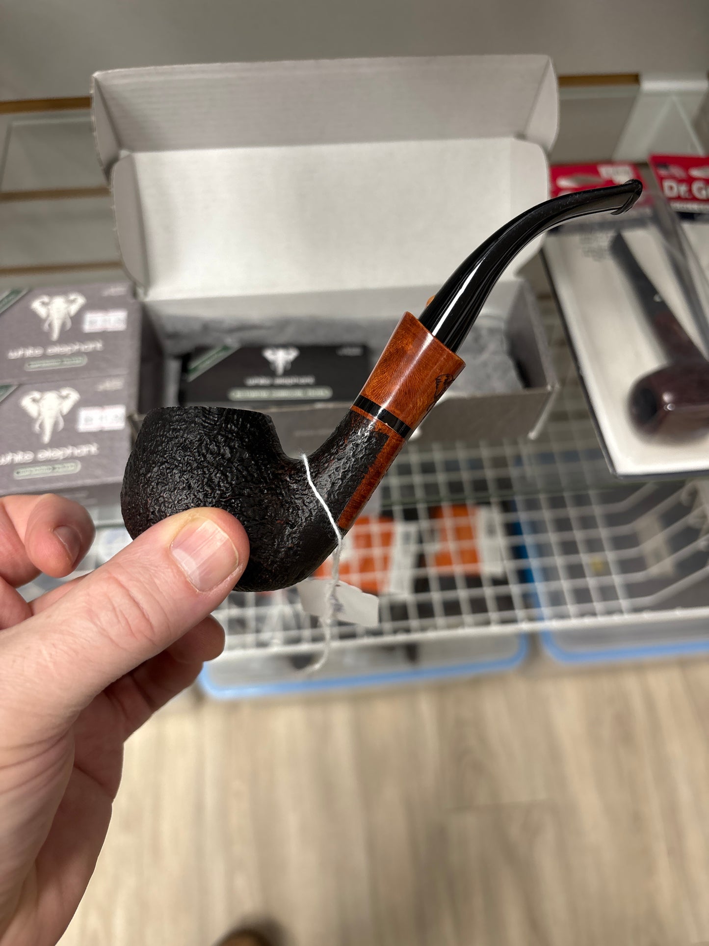 Pipe - White Elephant Serengeti Sandblasted Bent Apple (9mm)