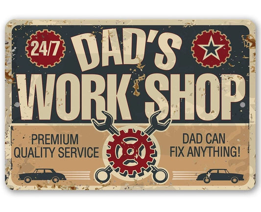 Metal Sign - Dad's Workshop 8x12