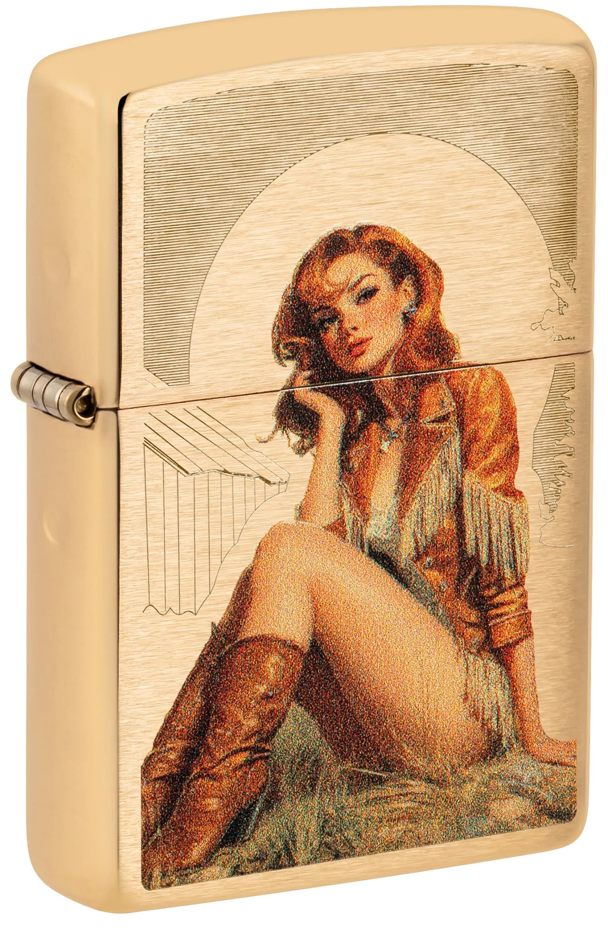 Zippo Lighter - Western Pinup Design
