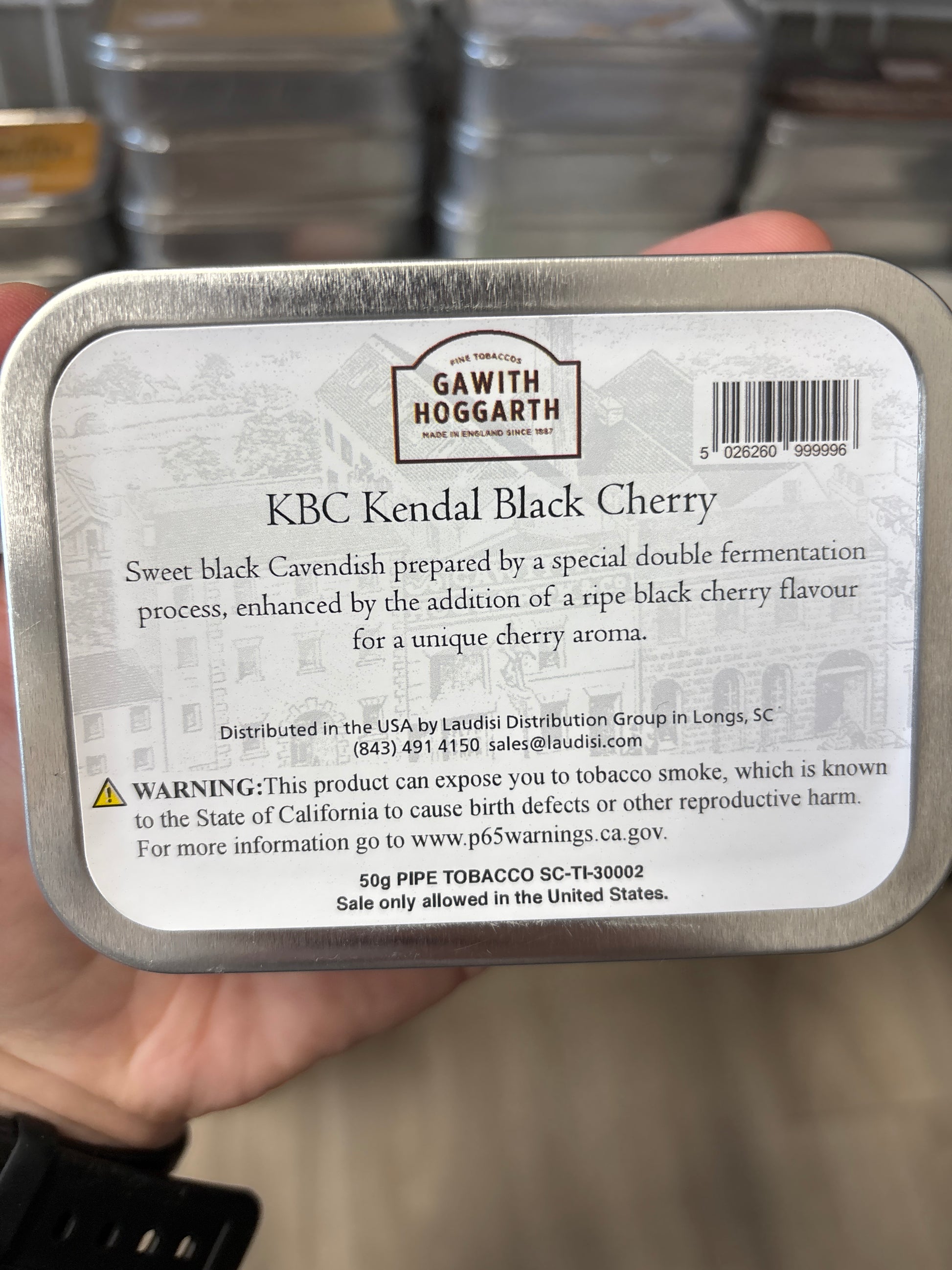 kendal tobacco Gawith Hoggarth & Co. KBC (Kendal Black Cherry) 50g Tin Kendal Gold Pipe Tobacco -