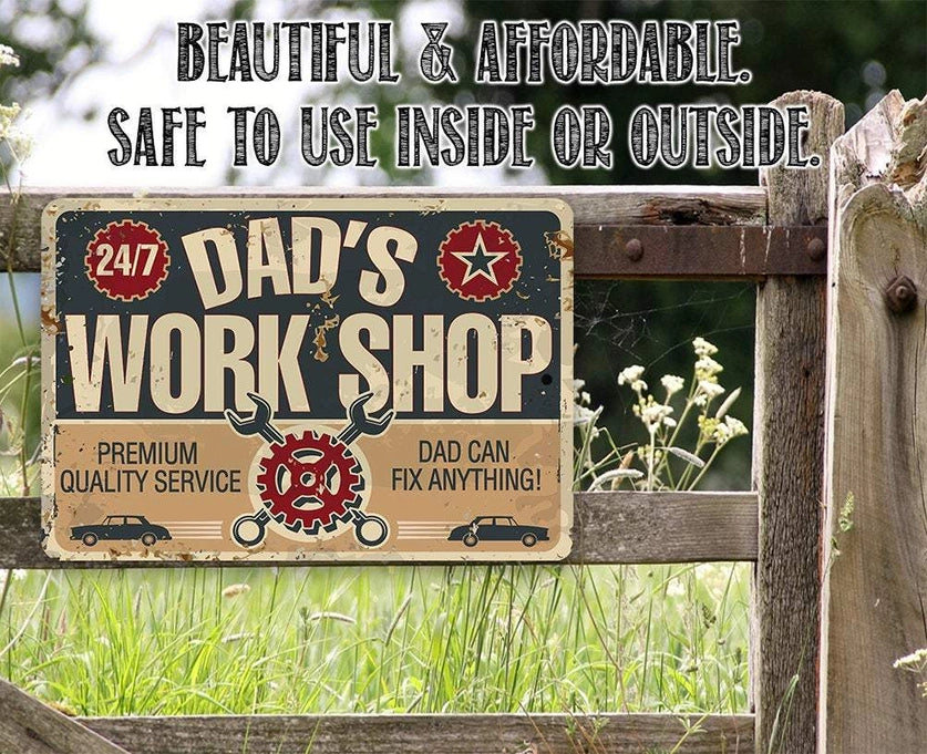 Metal Sign - Dad's Workshop 8x12