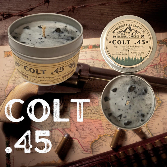 Wanderlust Candle - Colt .45 4oz