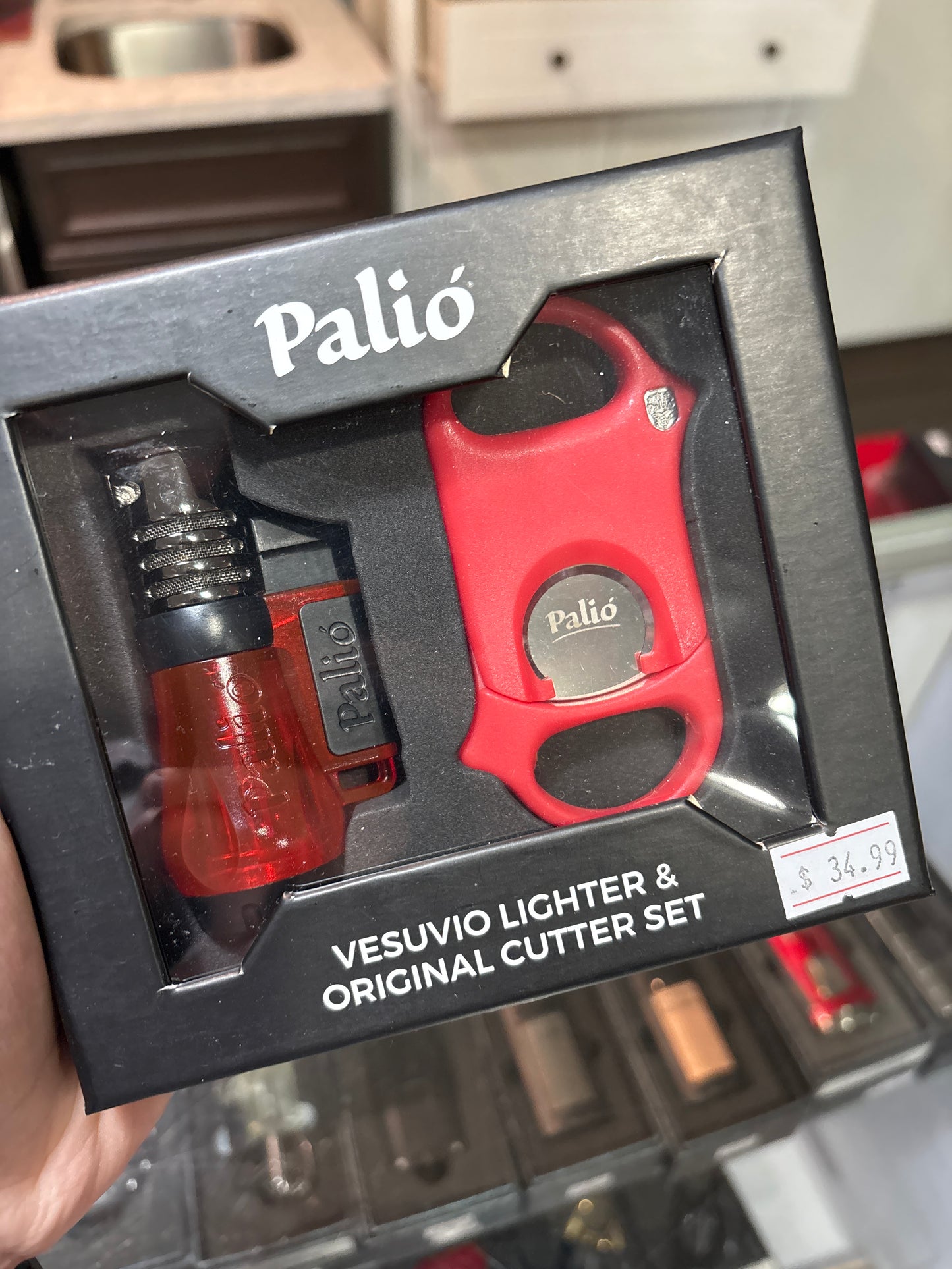 Palio Set - Lighter + Cutter (red)