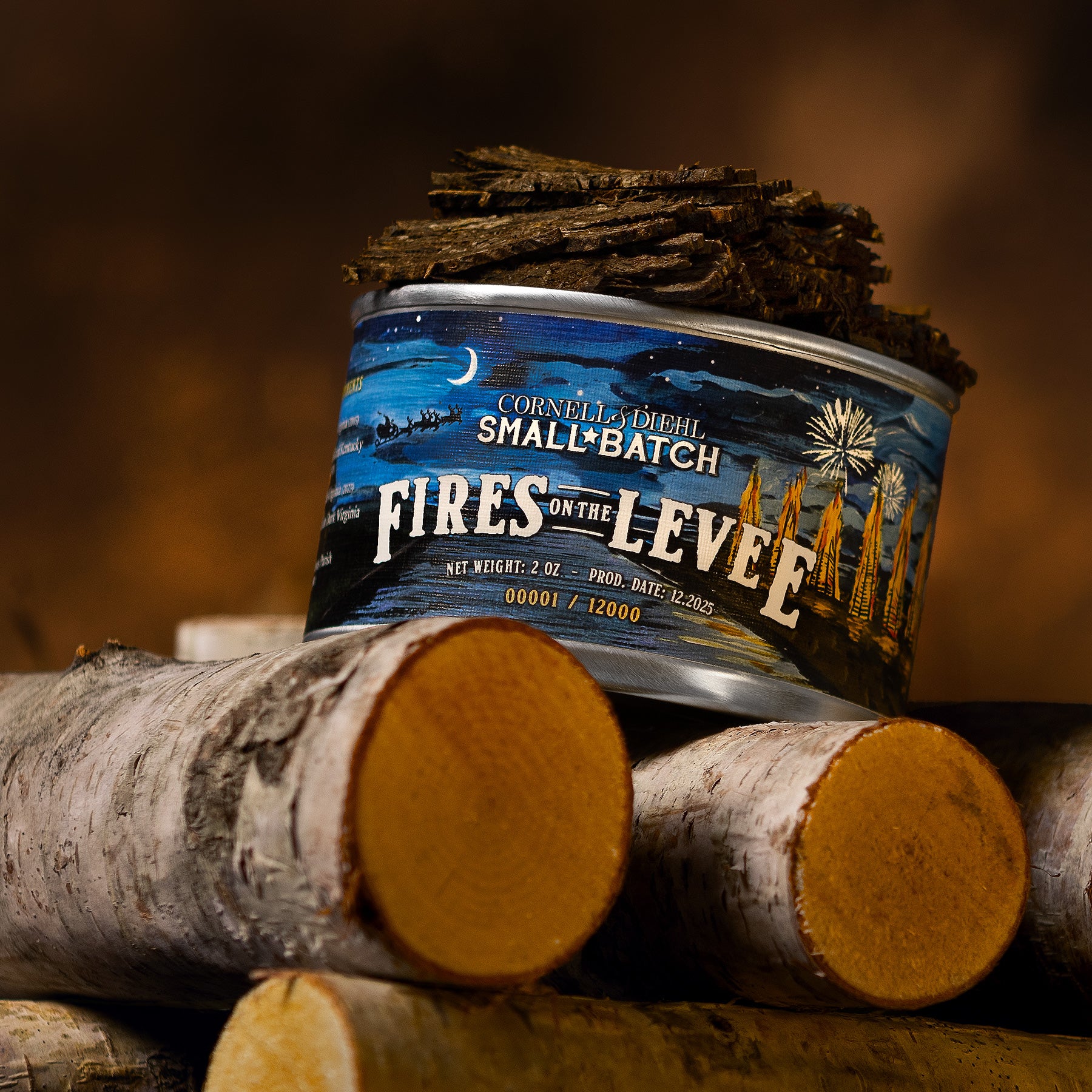 Pipe Tobacco - Tin - C&D Small Batch: Fires on the Levee – Route 30 Cigars