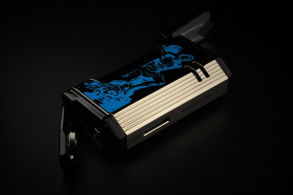 Lighter - Prometheus Magma X LE 24 God of Fire “Never Back Down” Blue on Black