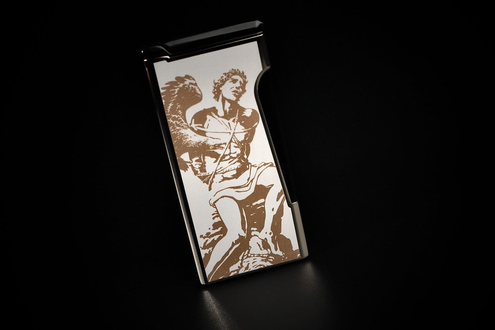 Lighter - Prometheus Retro LE 24 God of Fire “Never Back Down” Gold on White