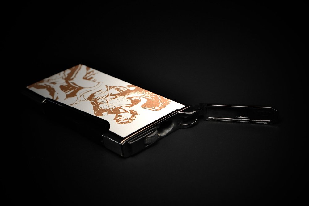 Lighter - Prometheus Retro LE 24 God of Fire “Never Back Down” Gold on White