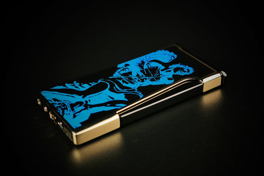 Lighter - Prometheus Retro LE 24 God of Fire “Never Back Down” Blue on Black