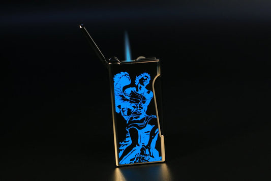 Lighter - Prometheus Retro LE 24 God of Fire “Never Back Down” Blue on Black