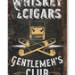 Metal Sign - Whiskey & Cigars Gentleman's Club 8x12