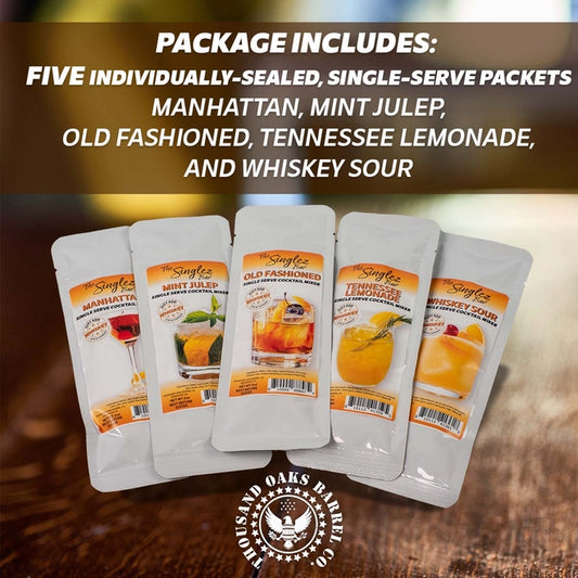 Singlez Bar - Whiskey Collection 5-Pack Single Serve Mixers